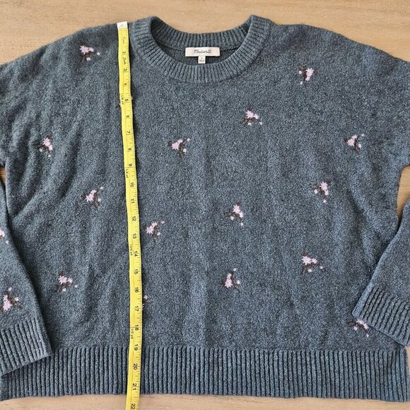 Madewell Plus Embroidered Cross-Stitch Floral Pullover Sweater – Size S - Picture 8 of 8